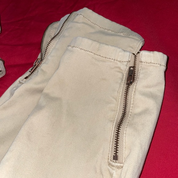 Mudd khaki shinny pants with zippers - Picture 2 of 4